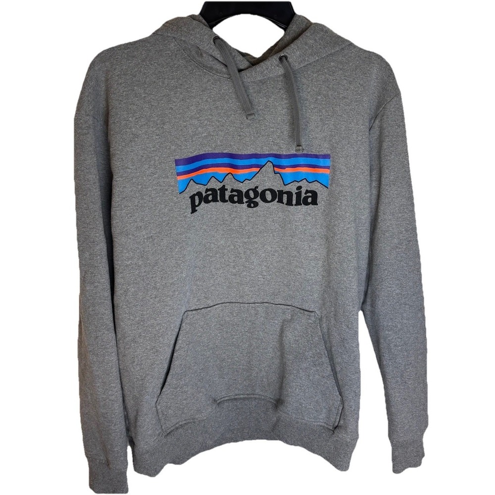 Patagonia Logo Hoodie - Gravel Heather Size Large
